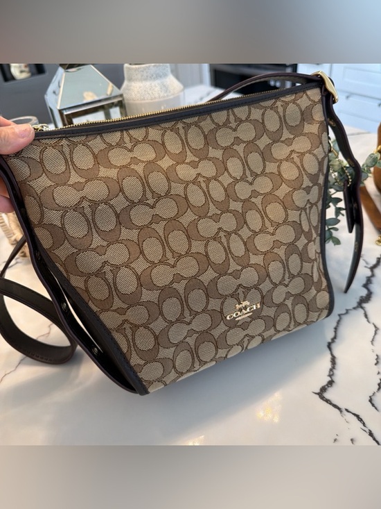 Coach Brown Signature Canvas Crossbody with Dark Leather Trim - Picture 2 of 16